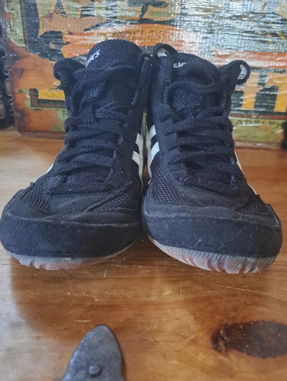 Asics MATFLEX Wrestling Shoes, Big Kid's 6.5Y, Black White JY701